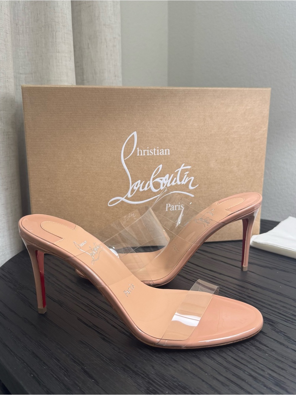 Christian Louboutin Just Nothing 85 Sandals Nude 36.5